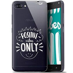 Caseink fodral för ASUS Zenfone 4 Max Plus/Pro ZC554KL (5,5) HD gel [ ny kollektion - mjuk - stötskyddad - tryckt i Frankrike] Positive Vibes Only