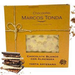 Chocolates Marcos Tonda – Turron De Chocolate Blanco Y Almendras | Chocolate Blanco 200g | Turrones De Chocolate Con Almendras | Chocolates Originales Para Regalar