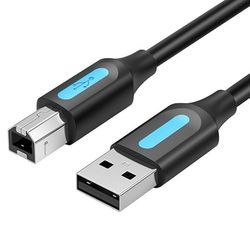 Watio Wave Cavo USB 2.0 – Cavo tipo a/m-b/m da 0,5 m, colore nero, ideale per il collegamento di stampanti, ad alta velocità di trasferimento. *