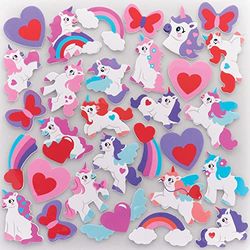 Baker Ross Pegatinas de Espuma de Unicornio - Paquete de 200, Manualidades de Pascua para Niños (FC397)