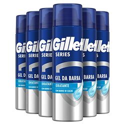 Gillette Series GEL DA BARBA IDRATANTE Con Burro Di Cacao, Protezione Completa Dalle Irritazioni, Aiuta A Proteggere Da Tagli, Bruciature, Irritazioni E Arrossamenti, 200ml X6