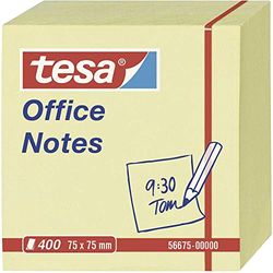 Tesa Office Notes - Notas autoadhesivas (400 unidades de 75 x 75 mm), amarillo