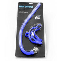 BornToSwim främre snorkla med silikonmunstycke för barn Junior simmarsnorkla, blå, One Size