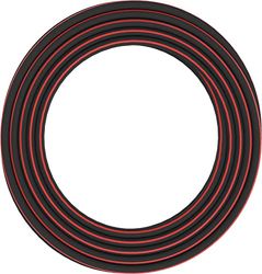 Fiskars Tuyau d'Arrosage M-L, Taille universelle, Protection contre UV, Testé sous Pression, Résistance à la torsion niveau 3 (sur 5), 25 m, Ø 1,9 cm (3/4''), 5 kg, noir/rouge, 1027100