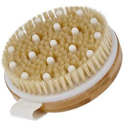 PARSA Beauty Spazzola massaggiante in bambù, certificata FSC®, con setole di cinghiale e nodi massaggianti/gommini