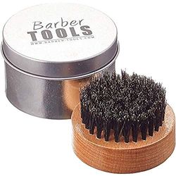 Barber Tools Spazzola per Barba Rotonda con Scatola in Metallo