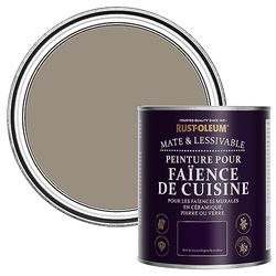 Rust-Oleum Peinture Brune Résistante à l'eau pour Faïence de Cuisine, Finition Mate - Cacao 750ml