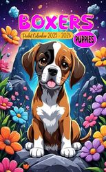 Boxers Puppies Pocket Calendar 2025-2026: Small 2-Year Monthly Planner For Purse