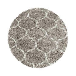 Muratap Opera Soft Shaggy beige – matta med hög lugg, modern design, fluffig matta för sovrum, vardagsrum, dekoration, 100% Oeko-TEX – storlek: 80 cm – rund