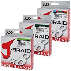 Daiwa - Jbraid 8 Braid 300, cor verde, tamanho 0,160 mm