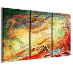 Impresiones sobre lienzo Riva al río Cuadros modernos en 3 paneles ya enmarcados, Canvas, listo para colgar, 100 x 70 cm