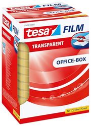 tesafilm Silent Clear Adhesive Tape for use at Home, Office or School - 12 Rolls 66 m x 12 mm