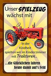 Schatzmix Ordspråk traktor vår leksak växer mig metallskylt 20 x 30 dekor plåtskylt, plåt mångfärgad, 20 x 30 cm