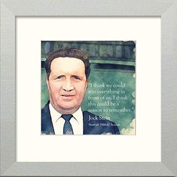 L Lumartos Home Décor - Wall Art - Hanging Photo Frames – Celtic Jock Stein Contemporary Home Decor Wall Art Watercolour Print, Matt Silver Frame, 10 x 10 Inches