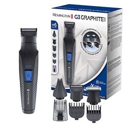 Remington Recortadora de Barba y Cortapelos G3 Graphite Series - Barbero y Máquina de Cortar Pelo Inalámbrico, Revestimiento de Grafito, 6 Accesorios, 40 min Autonomía, Indicador LED Carga - PG3000