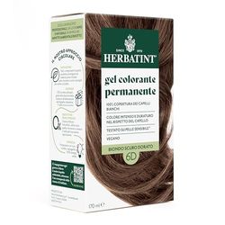 Herbatint Gel Colorante Permanente per Capelli 6D Biondo Scuro Dorato - 170 ml | Senza Ammoniaca, 100% Copertura Capelli Bianchi | per Pelli Sensibili, con 8 Estratti Naturali Bio