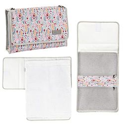 Béaba Genève Mirage Mirage Changing Mat for Travel, 100% Cotton, Grey/Floral, Floral