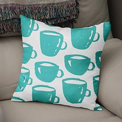 Bonamaison Decorative Cushion Cover, Polycotton, Teal, Standard