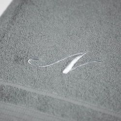 Caleffi Drap de Bain brodé Gris en Coton - 78405