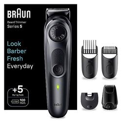 Braun Series 5 BT5420, rasoio elettrico per barba da uomo, con lama ultra affilata, 40 impostazioni di lunghezza, 100 minuti ricaricabile senza fili, impermeabile