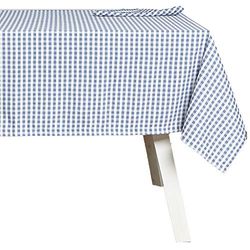 HOGARYS Tablecloth and Napkins Set, Polyester, Blue, 150_x_150cm