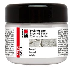 Marabu 12260025809 Structural Paste Fine Sand, Matte Acrylic Paste on Water-based, Lightfast, Weatherproof, Good Coverage, for Relief to Plastic Structures, 225 ml, White