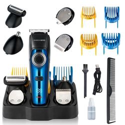 Barberboss Tondeuse à barbe pour homme, tondeuse à cheveux sans fil pour homme, kits de toilettage pour homme, étanche, tondeuse nez, oreilles et corps pour homme