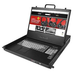 LINDY 21710 17 inch Full HD LCD KVM-terminal, HDMI, DisplayPort, VGA KVM-console geschikt voor KVM-switch, netwerkkast 1HE