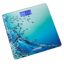 Mesko MS 8156 Báscula de Baño Digital Alta Precisión, Cristal Diseño Exclusivo, Pantalla LCD, hasta 150Kg, Plataforma de Vidrio Templado Decorativo, Apagado Automático