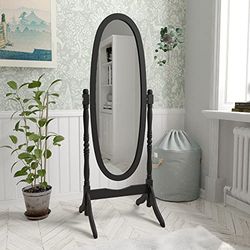 Vida Designs Nishano Cheval - espelho de pé de comprimento completo para vestiário, ajustável, móveis de quarto, de madeira, cor preta