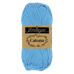 Scheepjes - Scheepjes Catona 384 Pulver Blå Garn - 10x50g