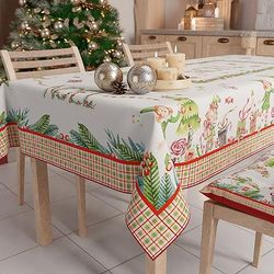 PETTI Artigiani Italiani - Nappe Noël, Nappe de Table Noël, Nappe de Table Rectangulaire, Nappe Anti-Taches, Nappe Rouge Noël, 140x240 cm, Noël, 100% Made in Italy