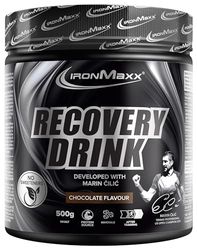 IronMaxx Recovery Drink en polvo - Chocolate 500g lata | En colaboración con Marin Čilić | Con dextrosa y minerales | Perfecto para después del entrenamiento
