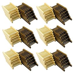 Lot de 60 Porte-Savon en Bois de Bambou pour Salle de Bain - pour Salle de Bain - Artisanat à la Main - Accessoires pour Baignoire et Douche (Charbon et Bois)