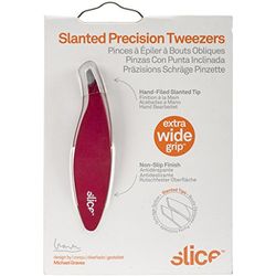 Slice 104XX Stainless Steel Slanted Tweezers, Red (Single)