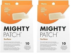 Hero Mighty Patch Surface XL pour couvrir les zones étendues d’acné sur le visage et le corps, Patchs anti-acné jour & nuit à l’hydrocolloïde, absorbe les impuretés en 6 à 8 heures,boîte de 10 patchs