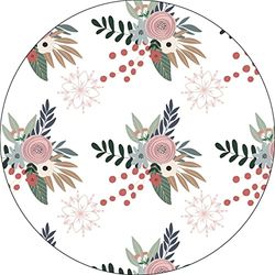 Bonateks, Round Digital Printed Mouse Pad, Non-Slip Base, for Office and Home, Diameter:22cm