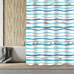 MSV Deep Ocean Polyester Curtain 180 x 200 cm