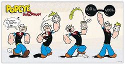 Artopweb Segar-Popeye Eats Spinach Pannello Decorativo, Legno MDF, Multicolore, 100x50 Cm