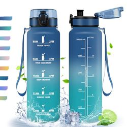 Vattenflaska, 500 ml, sportflaska, motiverande flaska, BPA-fri vattenflaska, vattenflaska för sport, fitness, yoga, skola, kontor