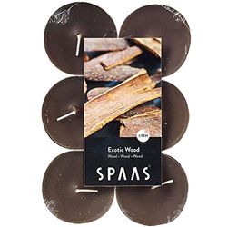 Spaas 12 velas aromáticas, cera de parafina, caneca de alumínio, castanho topo, D 58 mm x H 24 mm