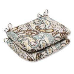 Pillow Perfect Paisley - Cuscino rotondo per sedia angolare per interni ed esterni, con lacci, imbottitura in fibra di peluche, resistente alle intemperie e allo sbiadimento, 39,4 x 47 cm, colore: