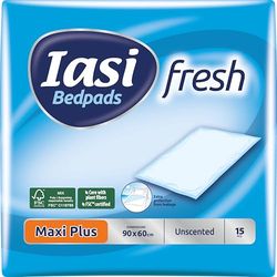 IASI alèses jetable 90 x 60, Absorption Maxi Plus, avec Technologie 'Odour Control' sans Parfum, 15 unités