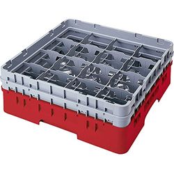 Voetglazenkorf m/3 panni opzet 500 X 500 H 225 mm max 174 mm 16 comp. Cambro 16S638-416 Cranberry