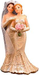 Wedding Figure 2 Brides, 4cm x 4cm x 12.5cm 2 Brides