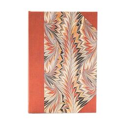 Rubedo (Cockerell Marbled Paper) Mini 12-month Horizontal Hardback Dayplanner 2025 (Elastic Band Closure): tydzień na dwóch stronach, zamykany na gumkę, papier 100 gsm