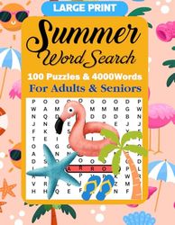 Summer Word Search Puzzle Book For Adults: A Fun and Relaxing Large Print Word Search Puzzles For Adults & Seniors With Solution|Over 4000 Words to ... Your Brain, Relax and Have Fun on the Beach.