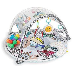 QKids City Interactieve leermat, zacht, licht, met speelgoed en ballen, stof, vanaf 0 jaar