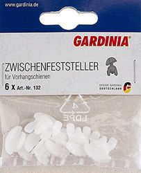 GARDINIA Stopper voor gordijnrails GE en P2Ü, 6 stuks, kunststof, wit