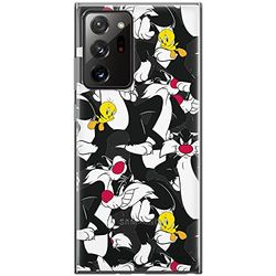 ERT GROUP mobiltelefonfodral för Samsung GALAXY NOTE 20 ULTRA originalt och officiellt licensierat Looney Tunes mönster Sylvester & Tweety 004, gedeeltelijk transparant